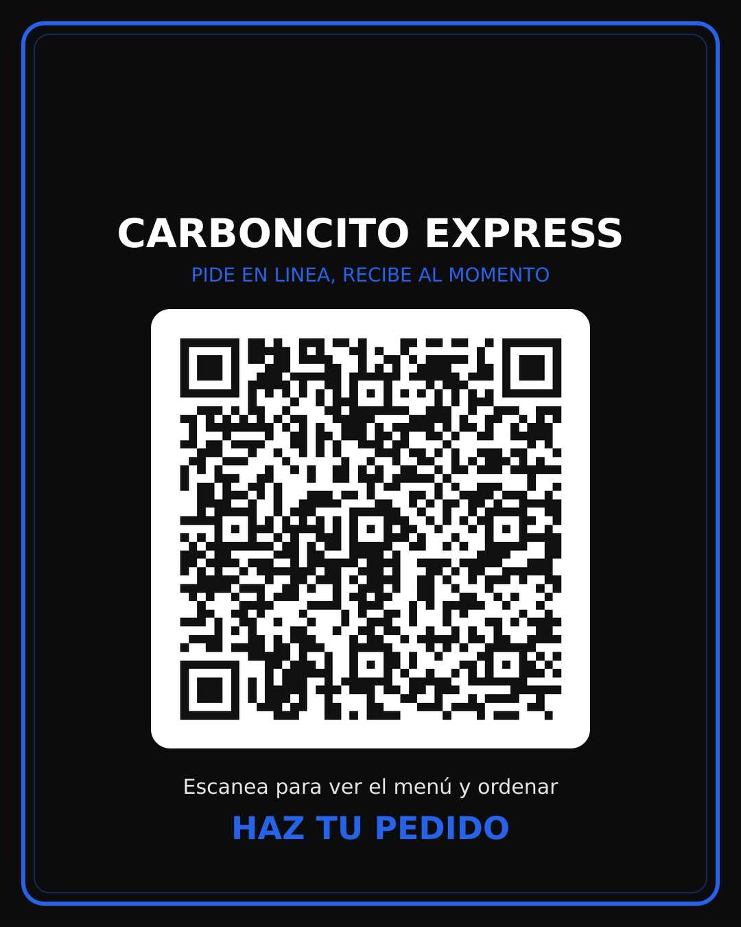 Cartel QR de Carboncito Express
